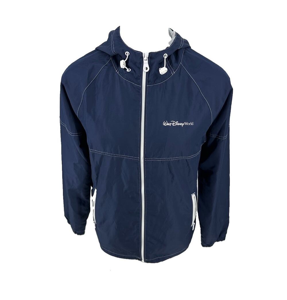 Walt Disney Parks Windbreaker Men Small Mesh Lining Full Zip Jacket Hooded N10